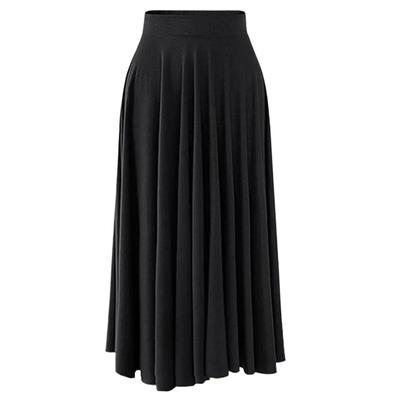 Übergröße Hohe Taille Rock Locker sitzend Weitbeiniger Schirmrock Falten Damenmode Kleidung Lang 80cm