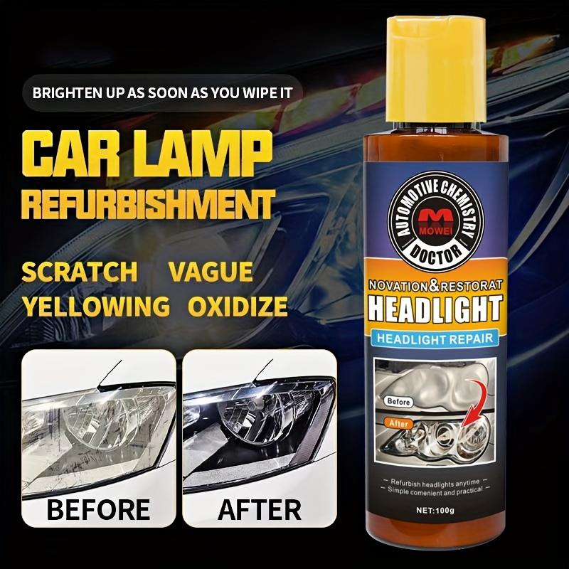 Automotive Headlight Repair Kit - Refurbished Polishing Agent for Removing Yellow, Scratches, and Oxidation. Enhance Brightness