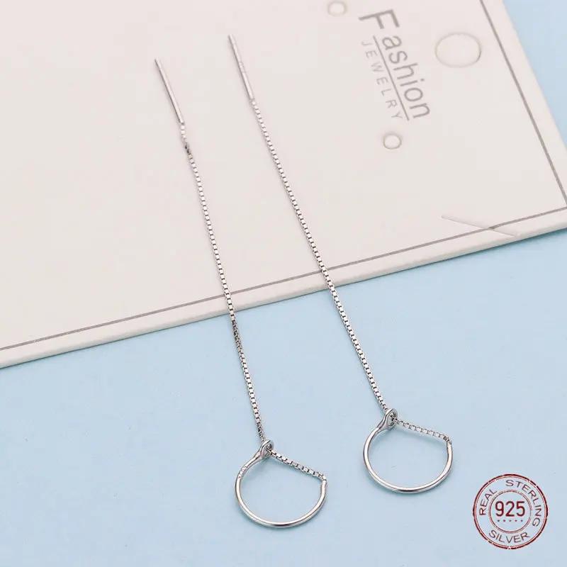 

Длинные серьги-подвески из стерлингового серебра 925 пробы для женщин, романтические мини-серьги в корейском стиле, ювелирные изделия в подарок девушке на день рождения