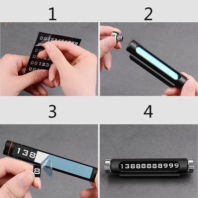 Car Auto Temporary Parking Phone NUmbers Sign Luminous Roller Shape Numbers-Rotatable Numbers Plate Stickers