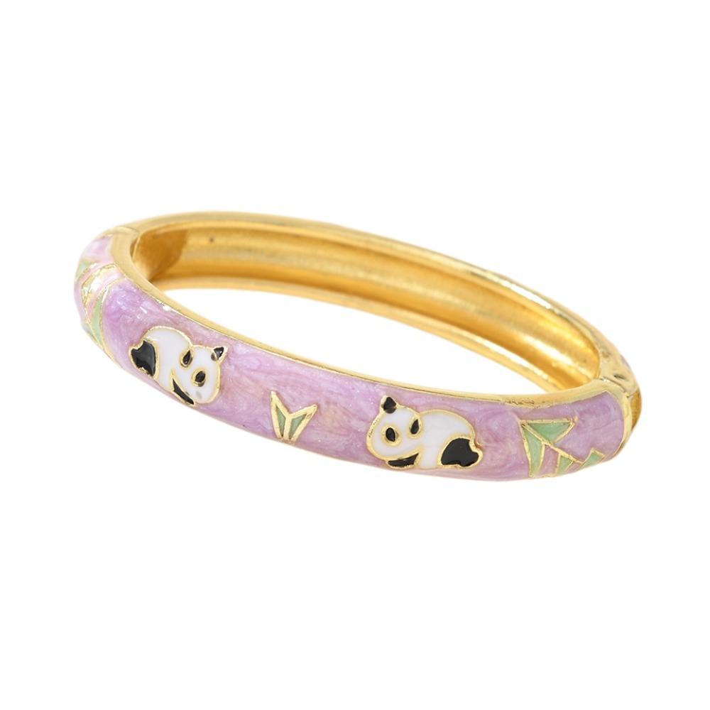

Colorful Panda Bamboo Bangle Cartoon Panda Children s Hand Bracelet Boys Girls фіолетовий