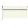 Automatic Awning with Roller Shade and LED Lights Wind Sensor 3.5 X 2.5 M Cream