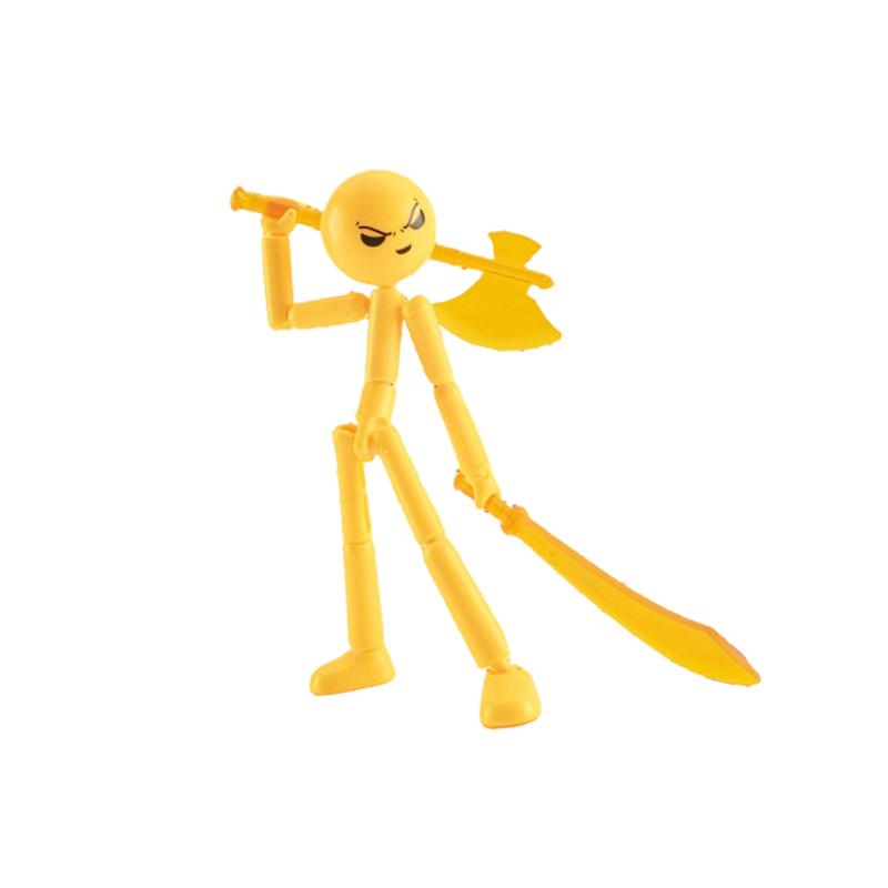 Cute Stickman Fighter Toy Joint Movable Doll Figurine Stress Relieving Small Toy Trendy Toy Ornament Home Decoration