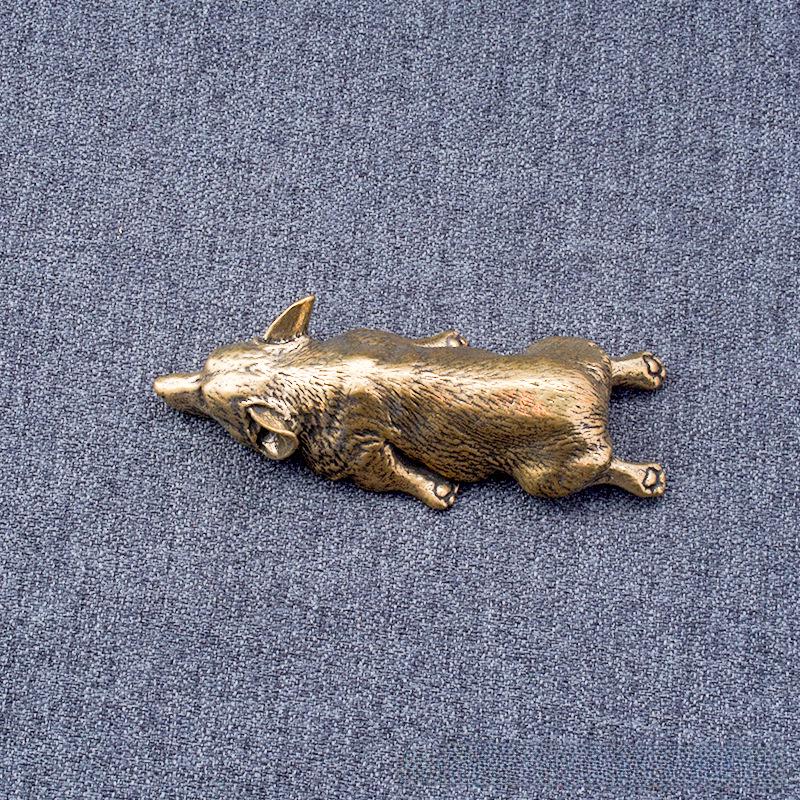 Teehaustier und Briefbeschwerer aus massivem Messing, walisischer Corgi: Kreatives Kupferfuchs-Heimornament