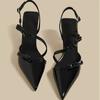 Women's Baotou Sandals  Summer New Pointed Toe Shallow Bow Temperament with Skirt Stiletto Wear High Heels Outside