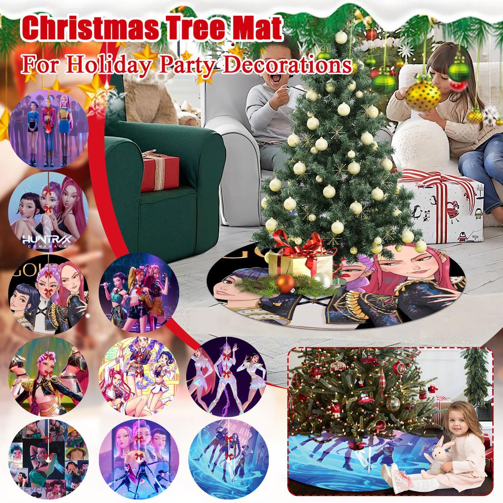 Christmas Tree Skirt Decoration For Home Xmas Tree Decorations Skirt Ornament Festive Holiday Party Decorations Indoor Outdoor 90cm