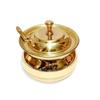Golden Brass Multipurpose Ghee Pot/Pickle Container 400 ML with Embossed Designer Spoon …