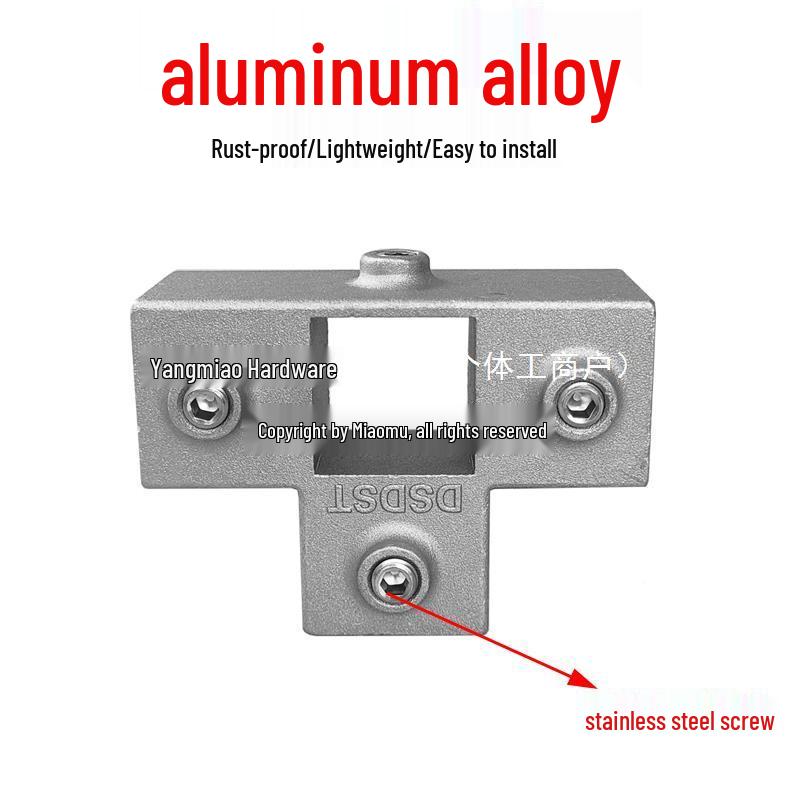Galvanized Aluminum Alloy Square Tube Connector Fastener Joint, 20/25/30mm
