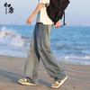 Men's Retro Straight Loose Washed Denim Jeans