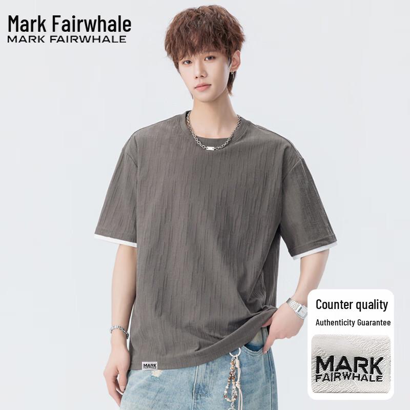 MARK FAIRWHALE Men's Summer Round Neck Short Sleeve T-Shirt