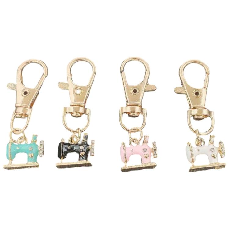 4 Piece/pack Antique Sewing Machine Key Holder With Rhinestones Detail Alloy Meaningful Gift For Anniversary New Year