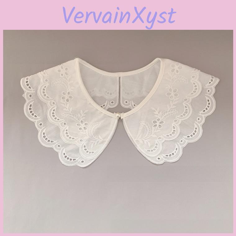 White Lace Collar With Beaded Detailing For Adult Fashion Layering