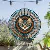 10 Inch Cat Wind Chime Outdoor Garden Decor with 360 Degree Hook Vibrant Blue Gold Design for All Seasons Home Yard Hanging