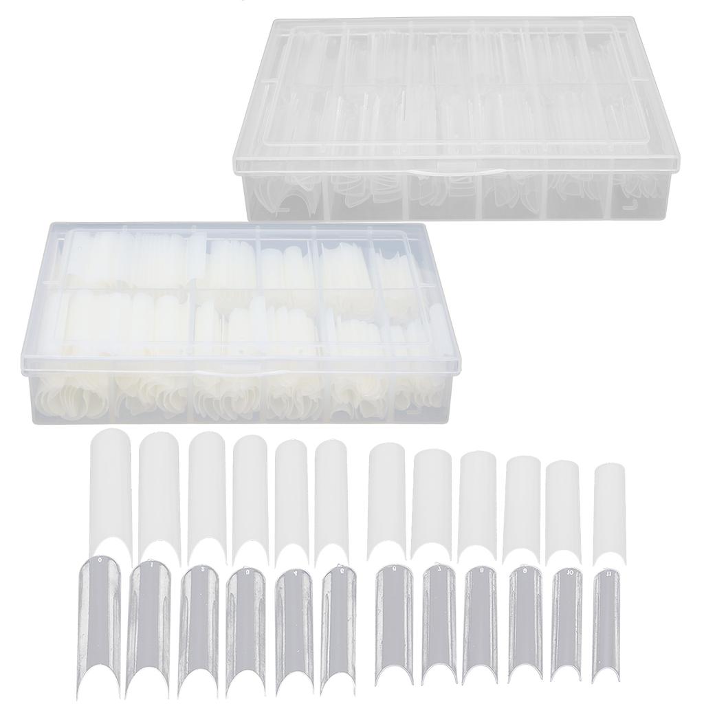 240pcs False Nail Tip Extra Long Clear Fake Artificial Nail Tips for Home Salon
