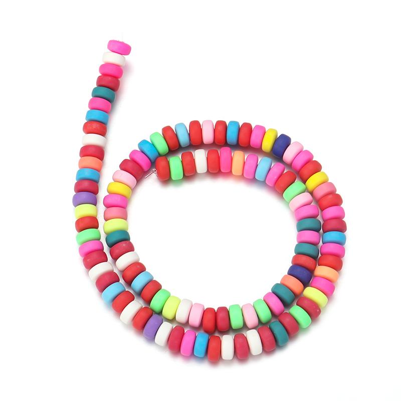 1 String Flat Round Soft Beads Colored Pottery Hole 2mm Spacer Bead For Diy Bracelet Necklace Women Jewelry Accessories Supplies