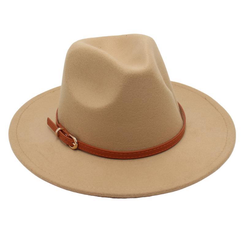 Gürtelschnalle Nostalgisches Zylinder-Modell Jazzhut Männer und Frauen Temperament Filzhut Eleganter Wollhut