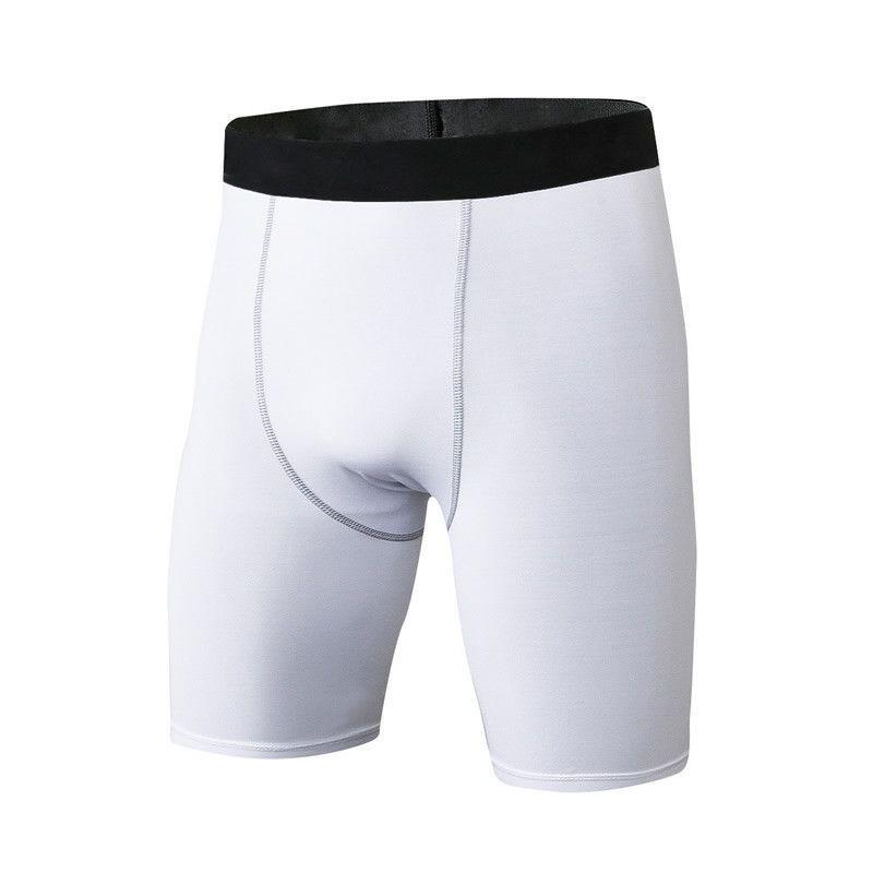 Herren Weißes Basketball Kompressionsshirt - Kurz-/Langarm Schnelltrocknendes Baselayer Weste