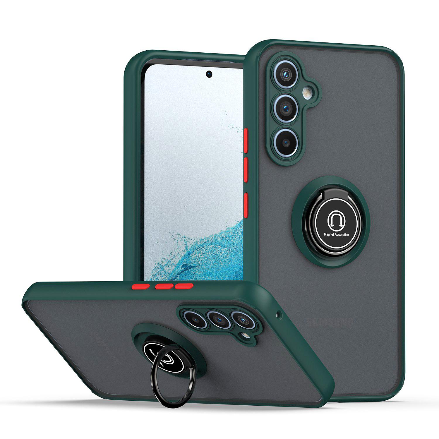 

Протиударний матовий чохол Armor для Samsung Galaxy A55 A54 A35 A15 A34 A25 A14 A53 A33 A52S S23 S22 S24 Ultra Plus Ring Magnet Cover Galaxy S23 Plus армія зелений колір