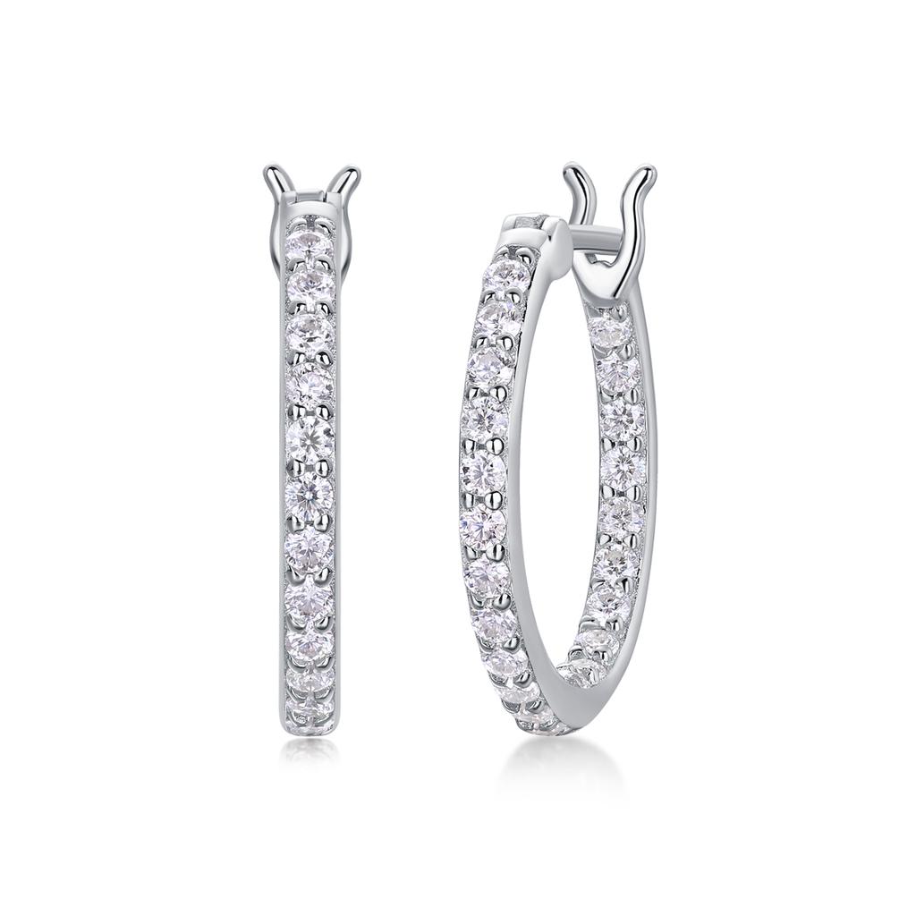 E12978 Fine Quality Custom Women's Fashion Jewelry 925 Silver Lab Diamond Moissanite Hoop Earrings Stylish and Elegant