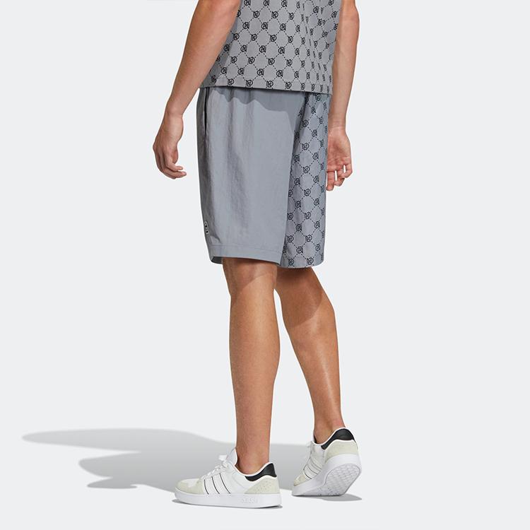 adidas Neo Patterned Print Lace-Up Casual Sports Shorts Men Bottoms Light-Grey IB5847