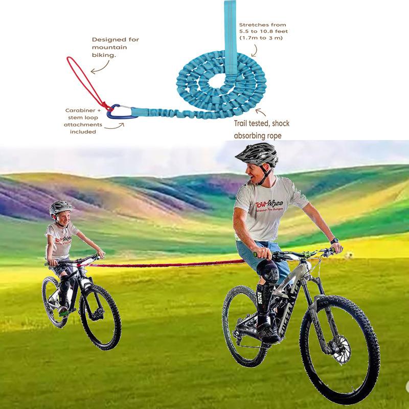 Nova corda de tração para bicicleta de montanha, corda de reboque portátil, acessórios para bicicleta, corda elástica elástica compatível com subidas mais fáceis
