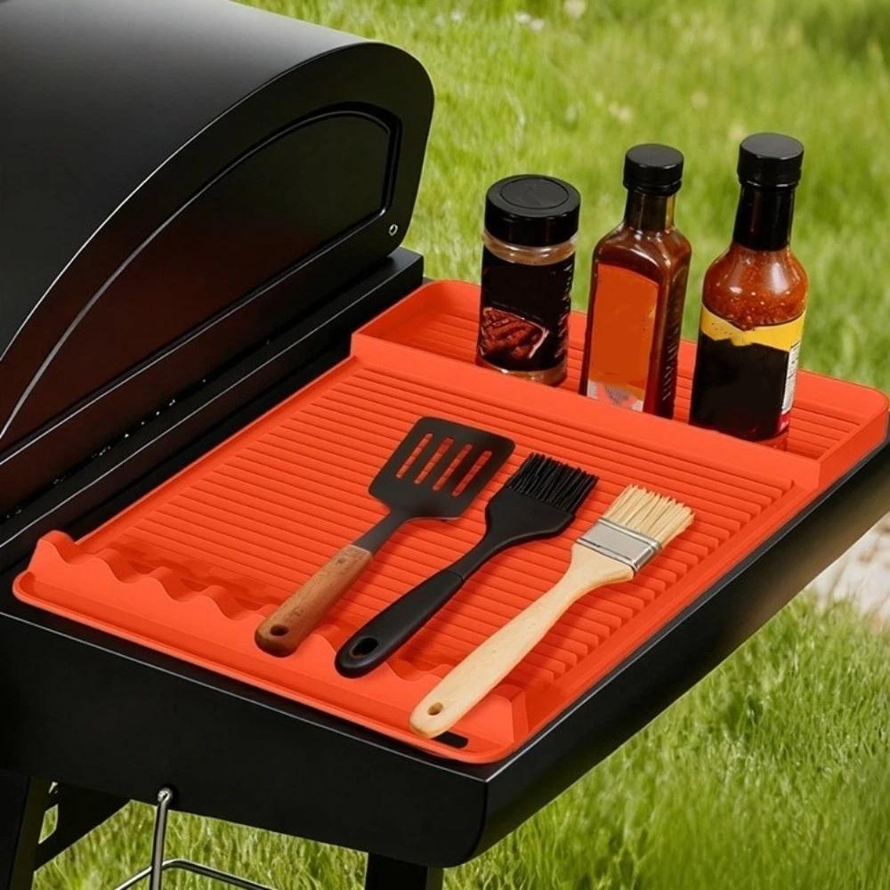Heat-resistant BBQ Tool Mat Non-Stick BBQ Grill Mats Silicone BBQ Mat  Kitchen Counter