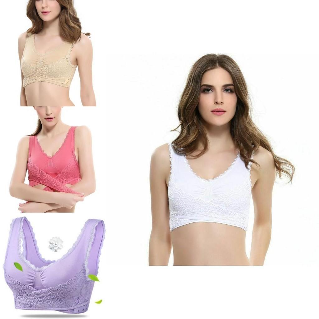Women Lady Sexy Front Cross Adjustable Side Buckle Lace Vest Wireless Sport Bra For Ultimate Comfort And Style