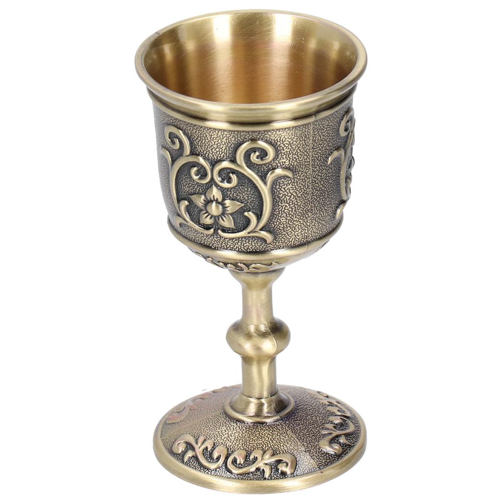 Bronze Wine Cup Vintage Goblet Embossed European Royal Chalice Whiskey Drink Party SuppliesL