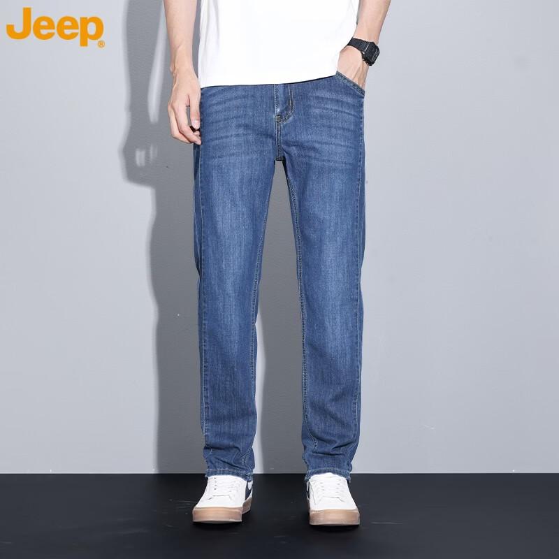 Jeep Men s High-Cotton Straight Leg Summer Jeans 35