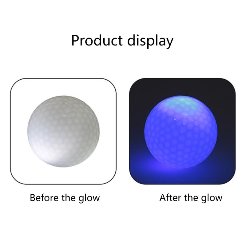 4Pieces Glow Golf Balls for Night Sports Tournament Glowing In The Dark Golf Ball Long Lasting Bright Luminous Balls