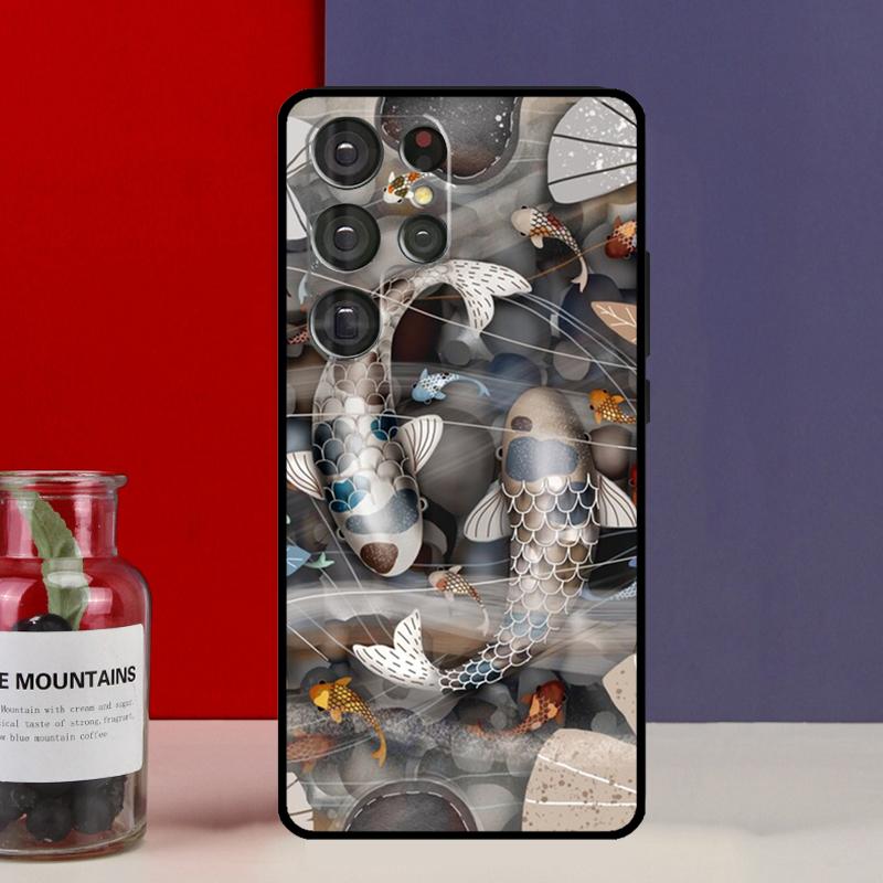 Koi Carp Fish Yin Yang Funda Case For Samsung Galaxy S25 Ultra S9 S10 S20 S21 FE S22 S23 Plus S24 Ultra Phone Cover