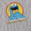 Sesame Street Unisex Adult Cookie Monster Layered Heather Long-Sleeved T-Shirt