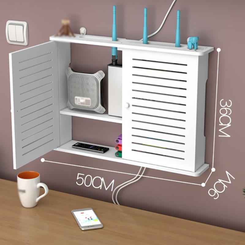 

50 см Беспроводной Wi-Fi роутер Полка Ящики для хранения Кабель Питание Плюс Проволочный кронштейн Дерево-пластик Настенный Подвесной Плата с разъемами DIY Домашний декор