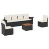 VidaXL Garden Lounge Set with Cushions 7 Pcs, Patio Sofas, Patio Furniture Set, Outdoor Furniture, Black 3224509