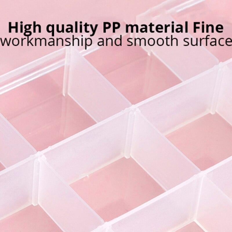 1pc Transparent 15 Grid Adjustable Plastic Jewelry Boxes Plastic Craft Organizer Storage Beads Boxes Packaging Medicine Box