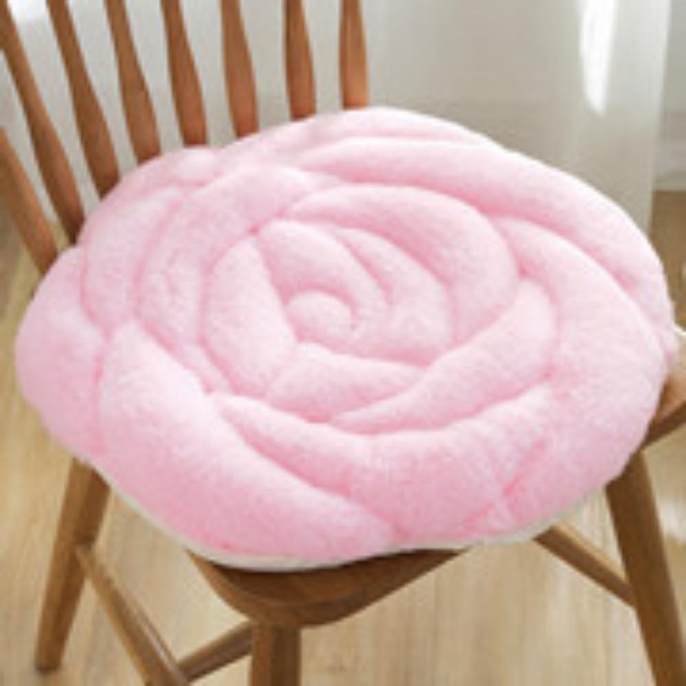 Winter Fluffy Rose Quilted Chair Cushion Thickened Office Home Dining Seat Pad Tatami Floor Mat