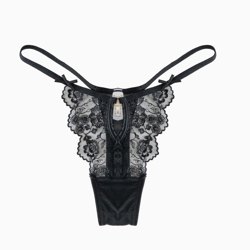 Lady Summer Ultra Thin Pure Desire Lace Edge Thin Strip No Trace Thong Underwear