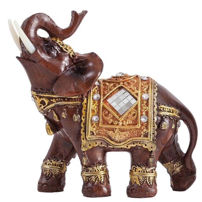 Feng Shui Elephant Statue Elephant Figurine For Wealth Fortune Home Office Decoration Resin Sculpture Gift Collection