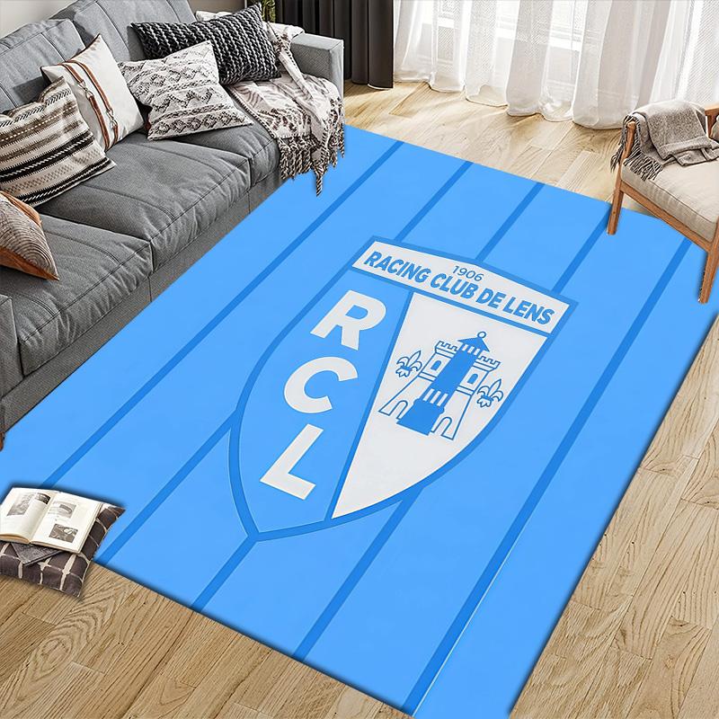 Racing Club De Lens Flannel Pattern Square Carpet,Area Rug,Carpet Rug for Living Room Bedroom Sofa Playroom Decor,Non-slip Floor Mat
