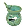 Brûleur à huile en céramique - EDEN - Oiseau vert - Compact - Diffuse huiles essentielles - Porcelaine