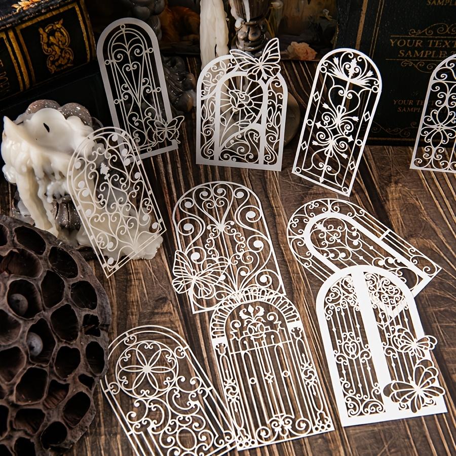 

10 листов винтажных наклеек с вырезами дверей и окон, в стиле фэнтези, смешанных цветов, неправильной формы, самоклеящиеся, для DIY скрапбукинга и рукоделия One size