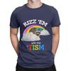 Funny Rizz Em With The Tism Meme Racoon Novelty Graphic 100 Cotton Tshirt Aautism Racoon Tees Tops For Unisex