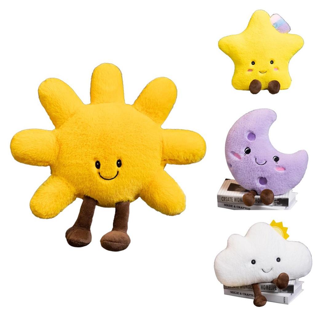 Cute Starry Sky Series Plush Toy Cushions With Soft Fluffy Clouds And Stars