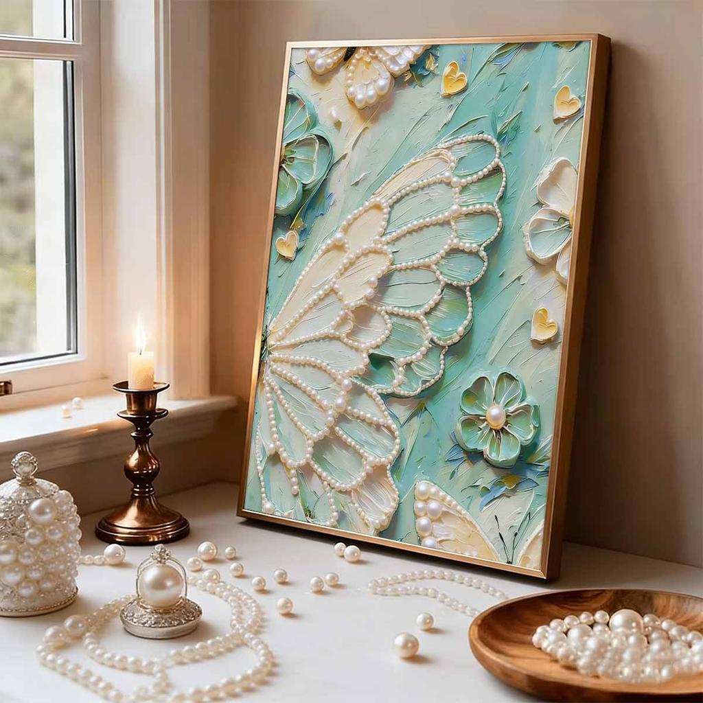 DIY Pearl Painting Set Wings Pattern Home Decoration Handmade Sticky Diamond Creative Canvas Pearl Art Painting Crafts Perfect Gift