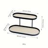Perfume Double Layer Oval Metal Showcase Storage Rack Versatile Organizer for Cosmetics Jewelry Keys Living Room Bathroom