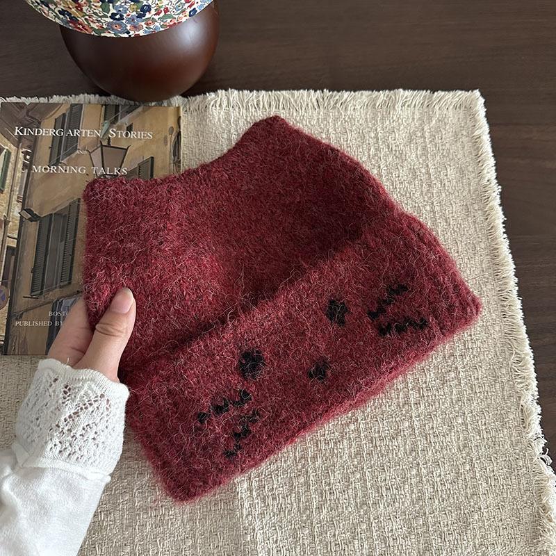 * Children's Fun * Korea's New Kitten Jacquard Wool Hat In Autumn and Winter, Daily Warm Big Head Circumference Knitted Hat