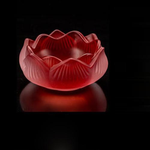 Seven Colors Crystal Incensee Burner Glass Lotus Candle Holders Handicraft Decoration for Home Buddha Mini Zen Cone Censer