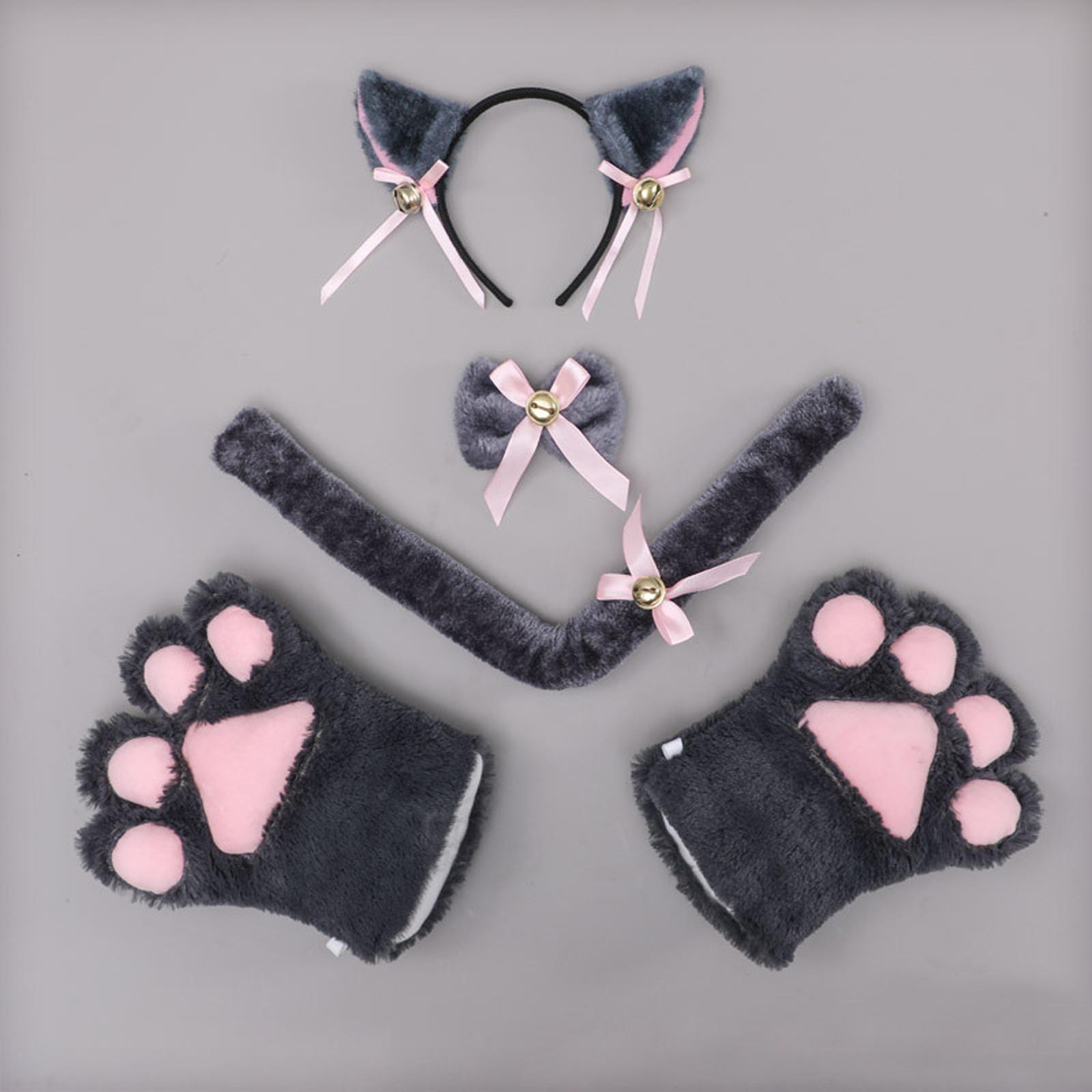 

Cute Props Bow Tie Collar s Ears Steamed Ear Shaped Bread Hair Hoop Gloves Tail Accessories Piece Set One Size