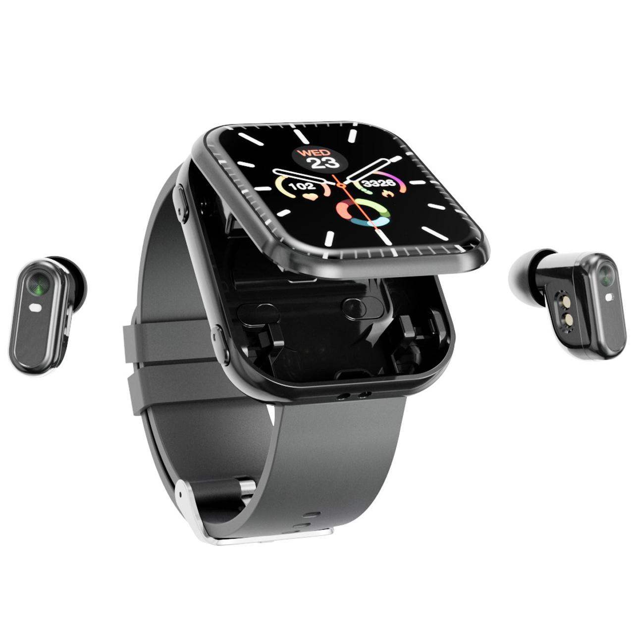 

Waterproof Smartwatch 2 En 1 Equipped With TWS Earphones Smart Watches Men Women BT Call Music Heart Rate Health Monitor Sports чёрный