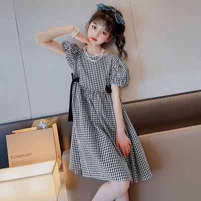 Big Girl Stripes Summer Black and White Gird Dresses Non Sleeve Costume for Kids Clothing Princess Dress